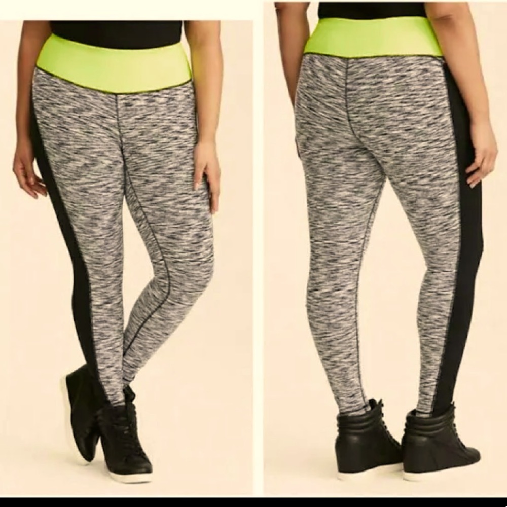 Torrid Activewear in space dye with wide banding top for control